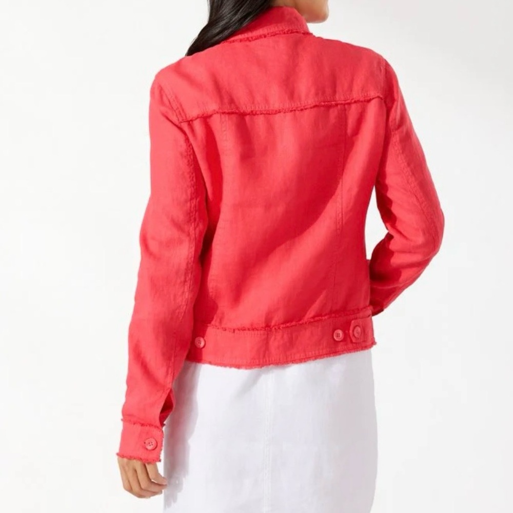 Tommy Bahama Women's Two Palms Linen Raw Edge Jacket - Medium - Picture 3 of 7